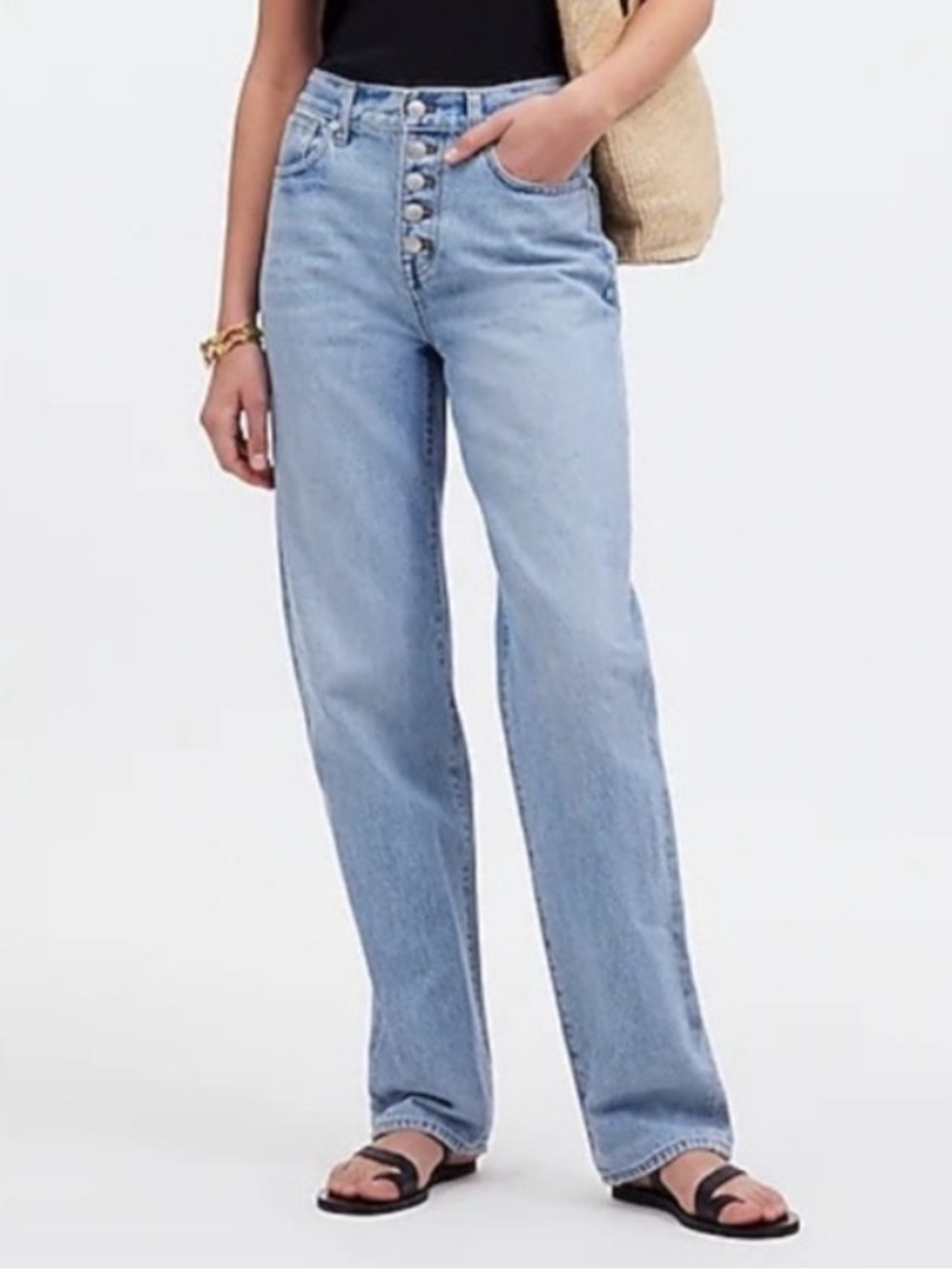 Madewell baggy straight leg jeans paxton wash size 25
